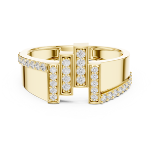 Ensemble de bagues pour homme HORIZON en diamants de laboratoire taillés, or jaune 18 carats plaqué rhodium, luxe, pour mariage, fiançailles, cadeau, usage quotidien et bureau - Product Image 1