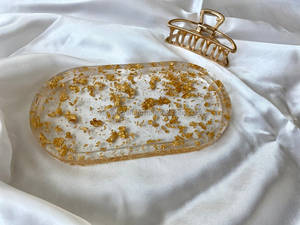 Handmade <b>Black</b> Resin Luxury Eco-Friendly <b>Plate</b> & Serving Tray Home Decor Fruit Oval Dish For Serving Fruits - Product Image 5