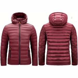 Veste matelassée unisexe en gros, personnalisable avec logo brodé, imperméable, écologique, à capuche, pour l'extérieur, décontractée - Product Image 1