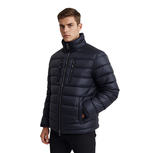 Chaqueta Acolchada Minimalista a Rayas para Hombre - Abrigo Térmico Aislante para Invierno - Product Image 2