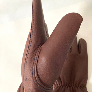 Leather <b>Gloves</b> Wrist Length Unlined <b>Thermal</b> Plain Style for Outdoor Winter Use - Product Image 4