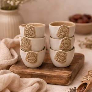 Tazas y Platos de Cerámica Rústica Árabe Hechos a Mano, Colección de Cerámica de Estilo Rústico - Product Image 1