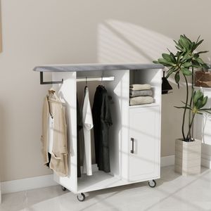 Carrello Compatto Multifunzione con Asse da Stiro e Ruote per Lavanderia - Product Image 1