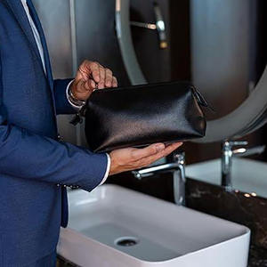 Bolsa de Cosméticos Personalizada al por Mayor para Hombre, Neceser de Viaje, Organizador de Maquillaje, Bolsa de Afeitado, Bolsas de Aseo de Cuero PU de Lujo para Hombre - Product Image 2