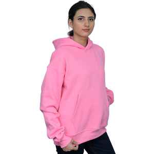 Sudaderas con Capucha de Felpa de Algodón Teñido Liso, Casuales, Premium, de Alta Calidad, Resistentes, Ecológicas, para Invierno y Primavera, Color Rosa Salmón - Product Image 4