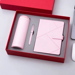 Custom Diary Luxury White Pu Leather Notebook <b>Box</b> Business Thermos Cup Journal Gift Set With Pen and Water Bottle - Product Image 4