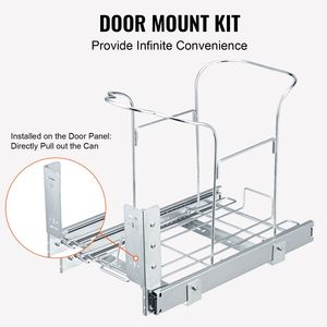 Contenitore per Rifiuti Estraibile da 35L con Maniglia, Montaggio Sottopensile, Capacità 110 Libbre, Kit di Montaggio a Porta per Uso Ufficio - Product Image 5