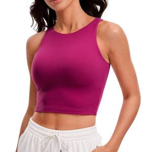 Camiseta sin mangas para mujer, ajustada, elástica, de algodón acanalado, estilo urbano, proveedor mayorista de fábrica - Product Image 4