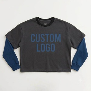 เสื้อสเวตเชิ้ตดีไซน์เนอร์สีส้มดำ คอวี แขนยาว ลำลอง สปอร์ตแวร์ สตรีทแวร์ แฟชั่นแนวเมือง เสื้อพูลโอเวอร์ - Product Image 1