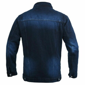 Luxury High-Street Style Men's <b>Denim</b> Jacket High Quality Dark Blue Winter <b>Coat</b> - Product Image 3