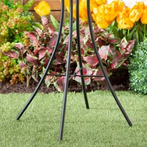 Bain d'oiseaux en métal peint à la main avec support pliable en métal, décoratif pour jardin extérieur, piédestal pour cour et patio, décoration de jardin. - Product Image 4