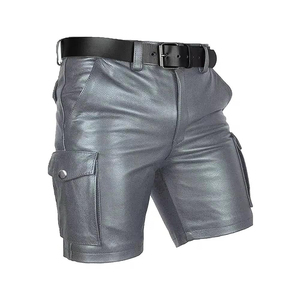 Shorts de Cuero, Material de Cuero Suave, Shorts de Cuero Elegantes para Uso Diario, Shorts de Cuero con Diseño de Cintura Ajustable - Product Image 5