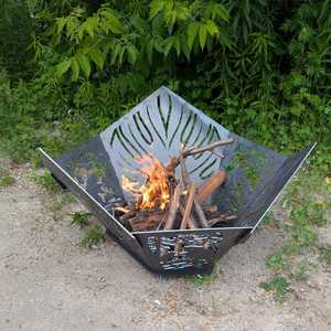 Outdoor Portable Freestanding Steel Square Fire Pit Table Backyard Patio Garden Wood Burning Fireplace Inserts - Product Image 5