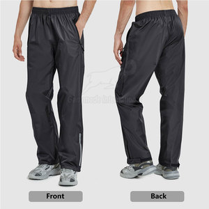 Pantalones Deportivos Negros para Hombre, de Poliéster/Nailon, con Cordón en la Cintura, Elásticos, Transpirables, Impermeables, Resistentes al Viento, Ligeros, Casuales, con Bolsillos Laterales - Product Image 3