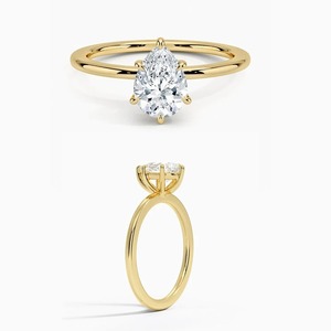 เพชรทรงลูกแพร์เพาะเลี้ยงในห้องปฏิบัติการ 1 กะรัต 1.5 กะรัต 2 กะรัต 3 กะรัต เพชร CVD ผลิตด้วยมนุษย์ รับรองคุณภาพ รูปทรงหยดน้ำ ประกายระยิบระยับ แหวนหมั้นแบบกำหนดเองได้ - Product Image 2