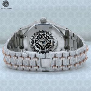 Charm Jewells Women's Luxury Stainless Steel <b>Mechanical</b> <b>Watch</b> 38mm Round Case Analog Sapphire Crystal Hollow Out Design - Product Image 2