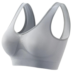 Soutien-gorge de sport grande taille pour femme, maintien élevé, logo simple sur le devant, respirant, réversible, avec coussinets amovibles, 100 % sport - Product Image 3