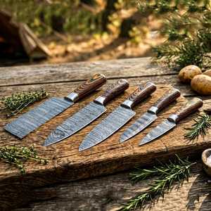 Premium Damascus Steel Chef <b>Knife</b> <b>Set</b> with Wood Handle Design for Home Kitchen Cooking Food Preparation Chef <b>Knife</b> <b>Sets</b> - Product Image 5
