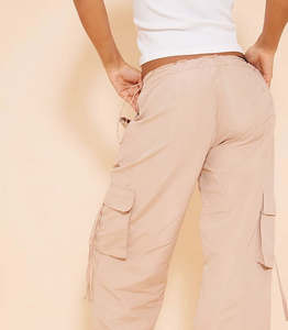 Pantalones Cargo de Cintura Elástica para Mujer, Pantalones Casuales de Corte Holgado, Estilo Urbano - Product Image 4