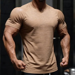 T-shirt de sport pour homme, confortable et respirant, 100% coton, 200 grammes, coupe ample, fitness formel, entraînement avec motif - Product Image 3