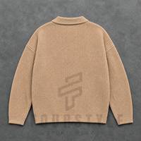 Pull en laine côtelée pour homme, chaud, à manches longues, col boutonné, décontracté, hiver