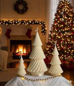 The "Kawaii" Ornament <b>Tree</b> Candle Perfect for Christmas décor, home <b>decoration</b>, able settings, balconies, and festive occasions, - Product Image 2