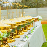 Meilleures ventes : Réchaud de buffet 9L avec couvercle suspendu pour traiteur, équipement de réception et de mariage, ensemble de maintien au chaud des aliments