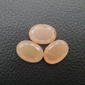 3x5mm pierre de lune pêche naturelle pierres précieuses à facettes taille ovale pierre de naissance semi-précieuse pour la fabrication de bijoux - Product Image 1