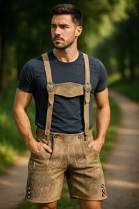 Shorts traditionnels en laine brodés pour hommes avec cordon de serrage, parfaits pour les festivals d'été en plein air - Product Image 6