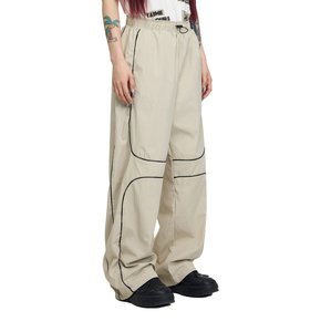 Customized Track Joggers Flared Pant Baggy High Quality <b>Wind</b> <b>Breaker</b> Distressed Wide Legs Nylon men's pants, - Product Image 2