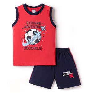 Conjunto de camiseta sin mangas y pantalones cortos para bebés, niños y niñas, con estampado personalizado, de algodón, para verano, unisex, informal. - Product Image 1