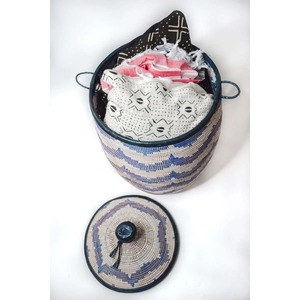 Cesta decorativa de algas marinas azules de invierno, cesta de almacenamiento hecha a mano, venta al por mayor, ecológica, hecha en Vietnam - Product Image 2