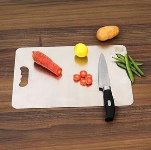 Planche à découper en acier inoxydable antirouille, surface de découpe robuste et durable avec poignée pour la préparation de la viande et des légumes, usage domestique - Product Image 6