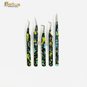 Pince à épiler pour cils en volume Elite Fiber Tip 45 °   90 °   Pendentif décoratif personnalisé avec logo, outil pour cils, OEM - Product Image 2