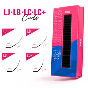 Charmlash Fournitures pour techniciennes en cils, Extensions de cils en gros, Plateaux de cils à courbure Lj et courbure spéciale, Plateau mixte haut de gamme en PBT - Product Image 1