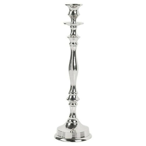 Tall Polished <b>Silver</b> Metal <b>Candlestick</b> Holder Single Pillar Taper Candle Stand Centerpiece for Wedding Event Hotel Decor. - Product Image 1