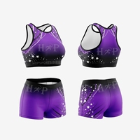 Conjunto de Uniforme de Animadoras con Top Corto y Pantalones Cortos, Logotipo del Equipo Personalizado, Ropa de Práctica de Baile, Conjunto de Uniforme de Animadoras con Top Corto y Pantalones Cortos