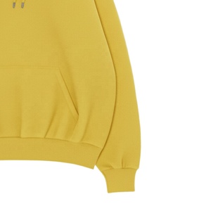 Sudadera con Capucha Extra Grande para Hombre, Tejida, 100% Algodón, Anti-Pilling, Color Amarillo Sólido, Diseño Casual con Bolsillos, Manga Regular - Product Image 3