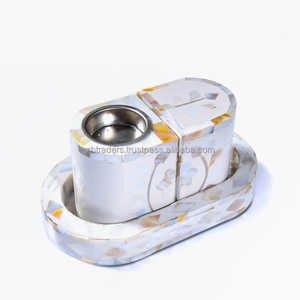 Premium <strong>Bone</strong> and Mother of Pearl Incense Burner with Elegant Floral <strong>Inlay</strong> Design - Product Image 1