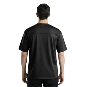 เสื้อยืดโอเวอร์ไซส์สีดำสำหรับผู้ชาย ไซส์ 26 ผ้าฝ้ายพรีเมียม ระบายอากาศได้ดี นุ่ม สวมใส่สบาย ทรงหลวม เหมาะสำหรับออกกำลังกาย ฟิตเนส ลำลอง สตรีทแวร์ รับผลิตแบบ OEM ODM - Product Image 3
