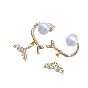 New 7-8mm Freshwater <b>White</b> <b>Pearl</b> Drop <b>Earrings</b> Multi-Wearing Mantou Beads Jewelry - Product Image 5