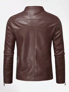 <b>Men</b> Premium Genuine Leather <b>Jacket</b> Soft Comfortable Classic Casual Full Zip Durable Winter Quick Dry Breathable Fashion Everyday - Product Image 2