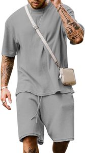 Ensemble de survêtement décontracté pour homme OEM, t-shirt à manches courtes et short, deux pièces, 2 poches, coupe oversize, pour le quotidien - Product Image 2