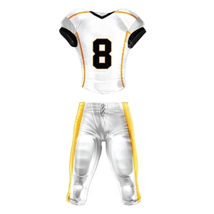 Pantalones de Fútbol Americano a Rayas Blancas y Amarillas, Sublimados, Transpirables, Ajustados, Uniforme Masculino para Todas las Temporadas - Product Image 1