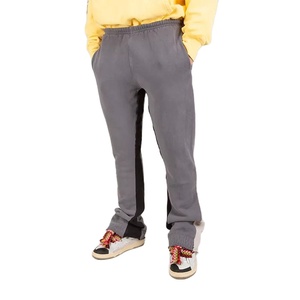 Buy Men's Custom High Quality Casual Flared Jogger Track Pants Patchwork Elastic Waistband Mens Stacked Flare Sweatpants for Men - Product Image 4