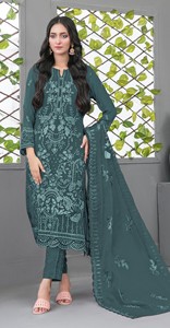 ชุดสัลวาร์ คามีซ ฟ็อกซ์ จอร์เจตต์ แบบเย็บกึ่งสำเร็จ พร้อมงานปักเลื่อม สำหรับคอลเลคชั่นชุดชาติพันธุ์อินเดียและปากีสถานสำหรับผู้หญิง - Product Image 4