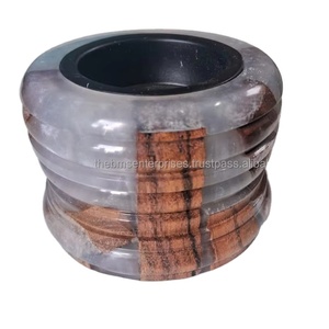 Brûleur d'encens Bakhoor aromatique époxy en bois d'acacia et résine Élégant brûleur d'encens en résine Medkhan Mubkhar pour Dukhoon - Product Image 6