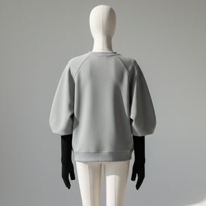 Sweat-shirt imprimé pour femme, style mode urbaine, hiver, manches bouffantes exagérées, poignets allongés ajustés, coupe ample, en coton éponge - Product Image 4