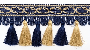 Bordure décorative élégante en polyester à franges et pompons avec bord tissé pour rideaux et ameublement domestique - Product Image 3