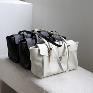 <b>Womens</b> Genuine Leather Tote <b>Bag</b> Zipper Closure Adjustable Shoulder Strap Soft Handles Interior Slot Pocket <b>Gym</b> Use Everyday - Product Image 3